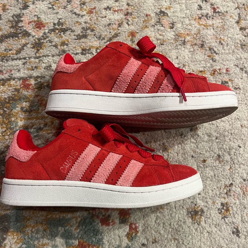 Adidas Red and Pink Campus Sneakers